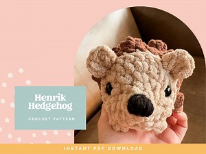 No Sew Crochet Hedgehog Pattern: Henrik Plushie Tutorial (PDF Pattern) - Etsy