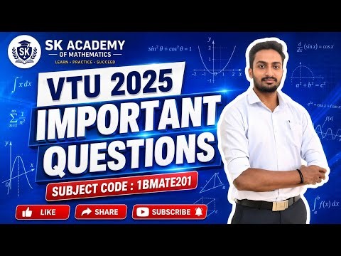 Score 80+ in BMATE201 in Just 1 Day! 🔥 VTU 2025-Scheme Math Important Questions.