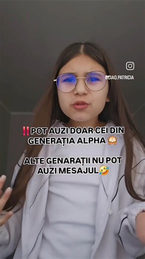 CINE A PRINS IDEEA? Pune LIKE dacă ești din GENERAȚIA ALPHA 👍 Ciao Patricia #Short