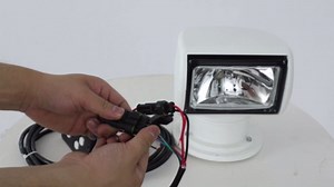 100W Remote Control Spotlights, 12V Marine Boat Search Lights Marine Spotlight with Remote Control for Night Yachts, Sea Patrols and Other Water Operations 11.81 x 8.66 x 9.84 Inch (White)