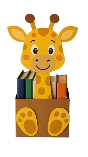 Giraffe book pen holder School Project Craft for Kids