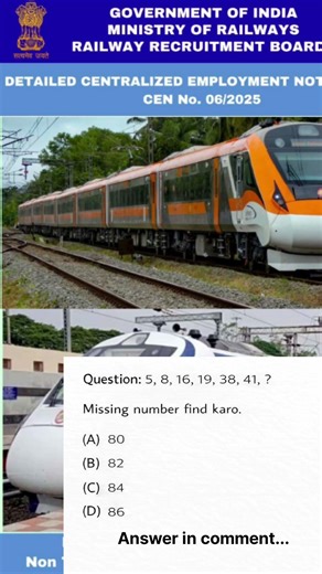 RRB Group D Reasoning | Number Series Missing Number Challenge 🚆📊