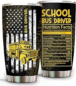 2IMT Bus Driver Appreciation Gifts for Men, Women - School Bus Driver Gifts, Back To School Cup, Thank My Bus Driver Accessories Cup Tumbler, Bus Driver Retirement Gift Truck Tumbler Insulated 20oz