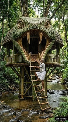 “Inside a Unique Bamboo Snake House 🌿 | Real Jungle Home Tour”