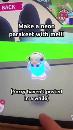 Make a neon parakeet with me!!#adoptme #roblox