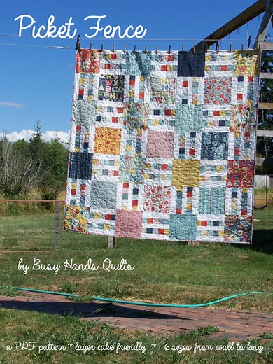 7 Sizes Picket Fence Quilt Pattern PRINTED, Quick and Easy, Baby to King, Layer Cake Squares, FQ, Busy Hands Quilts, Baby Quilt Pattern - Etsy