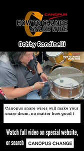 This is how Bobby Rondinelli changes snare wires on his snare drum! Bobby is best known for his work with the hard rock/heavy metal bands Blue Öyster Cult, Rainbow, Quiet Riot and Black Sabbath to name a few. Watch the full video on the special website! https://canopusdrums.com/howtochange/snarewire/ When you want to change the sound of your snare drum, the easiest and most effective way is to change the snare wires. Why don't you try to change yours to our snare wires and see what they do? #how