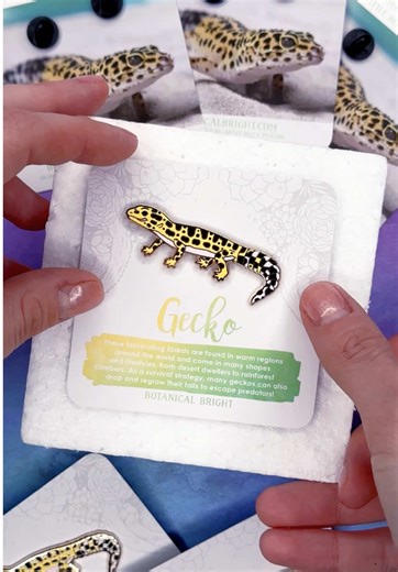 A new Gecko pin design to join the collection of reptiles and amphibians! 🦎