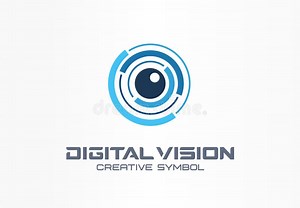 Digital Vision Creative Symbol Concept. Eye Iris Scan, Vr System Abstract Business Logo Stock Vector - Illustration of monitor, digital: 137071325