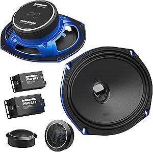 AudioControl PNW Series Car Speakers, 6x9 Component Premium High-Fidelity, 100 Watt RMS/125 Watt Max, 3 Ohm, 1” Tweeters, HPF/LPF Crossovers (Pair)