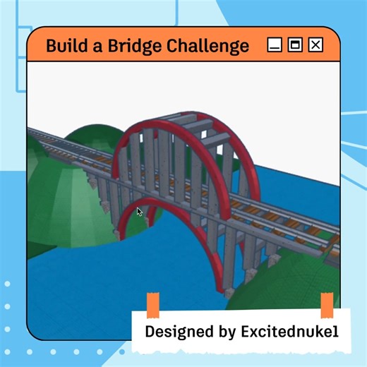 1.8K views · 14 reactions | There were an astounding number of entries into the Tinkercad Build a Bridge Challenge. Check out some of our favorites, head over to the blog to see more Honorable Mentions, and don't forget to check out the challenge page to see even more great entries!  https://www.tinkercad.com/blog/tinkercad-challenge-roundup-build-bridge #TinkerTogether #MadeWithTinkercad | Tinkercad | Facebook