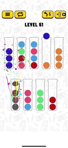 Ball sort puzzle. Level 51
