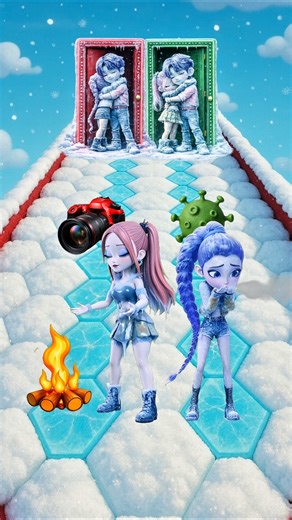 POV ❄️❤️‍🔥 Rumi vs Mira 👑 Fire Queen or Ice Queen? | K-Pop Demon Hunters #shorts