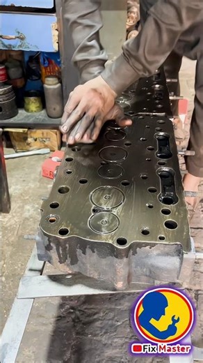 Damaged Cylinder Head to Mirror Finish 😱🔥 | Perfect Lapping Process You’ve Never Seen 🔧 #Shorts