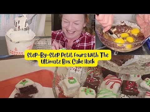 Easy Way To Make Petit Fours with Box Cake and Decorate