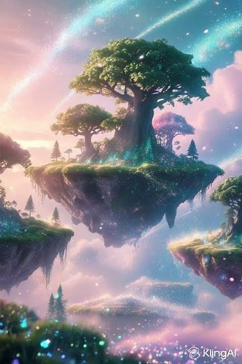 Fantasy Floating Islands ✨ | Dreamy 4K Wallpaper | Magical Sky & Glowing Particles #FantasyAesthetic