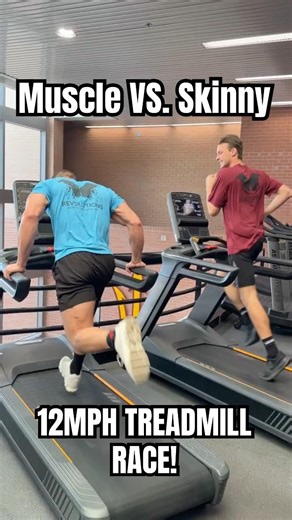 Skinny vs Muscle 12mph Treadmill Challenge 🥶🥶