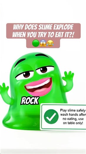Why Does Slime Explode When You Try to Eat It?! 🟢😱😂 #Shorts #Funny