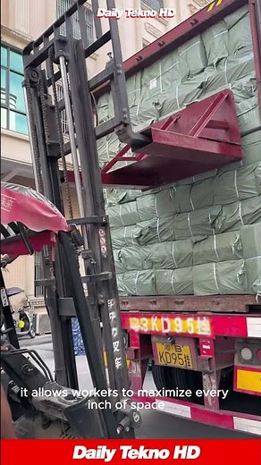 Loading a container in ONE push 🤔 this is next level efficiency #ContainerLoading