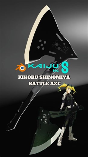 Blender | Kaiju No. 8 | Kikoru Battle Axe | Weapon 9/100 #blender #anime #kaijuno8 #animeweapons