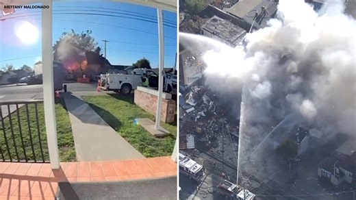 Shocking video shows massive Hayward building explosion after gas line rupture; 6 injured