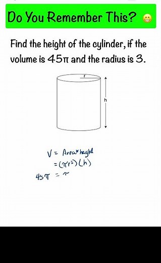 Find The Height Of A Cylinder | Geometry Math Problem