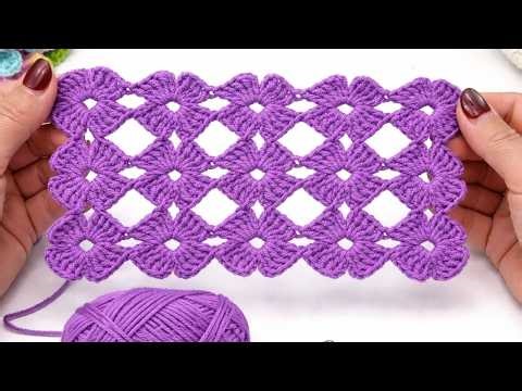 Beautiful Crochet Diamond Pattern 💜 Easy Lace Stitch Tutorial