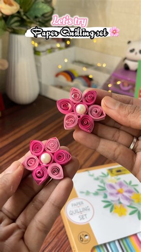 Diy paper quilling earrings #craft #quilling #craftkit #papercraft