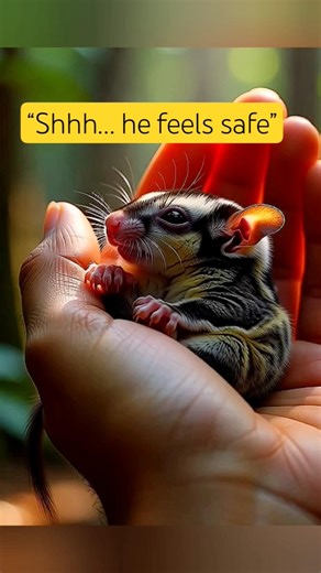 Shhh… This Baby Sugar Glider Feels Safe 🥹💖 | Pure Wholesome Moment #Shorts #CuteAnimals