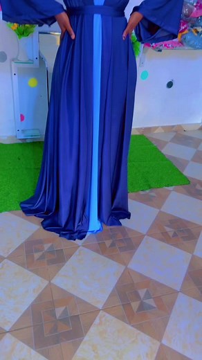 Elegant Blue Dress Showcase in Vibrant Setting