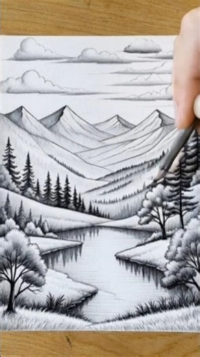 “Easy Landscape Drawing for Beginners”#LandscapeDrawing#PencilSketch#DrawingForBeginners#ArtTutorial