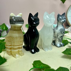 Crystal Cat Collection (multiple Stone Available), Carved Kitty, Cat Gift, Spirit Animal, Cat Lover, Genuine Stone Carving, Healing Energy - Etsy