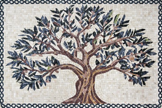 Custom Order Olive Tree Mosaic Tile Art | Customizable Natural Stone Backsplash/floor/wall Decor | Indoor/outdoor, 20 X 33.9 Inches - Etsy