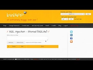 SQL Injection Stored SQLite Low Security Level