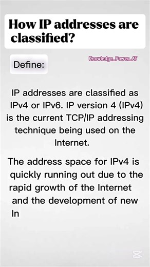 How IP addresses are classified?| #trending #viral #video #computereducation #knowledge #increase