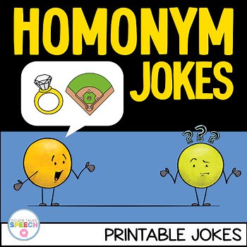 Homonym Jokes Printable PDF | Jokes for Speech Therapy Multiple Meaning Words