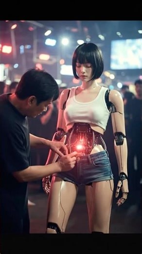 A beautiful android dances at a game show #aishorts #gynoid #tokyo game show