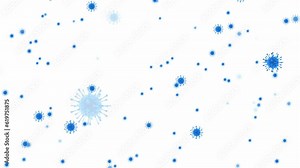 4K. Covid virus Animation slowly falling on a green screen. Covid virus fall on chroma key background.