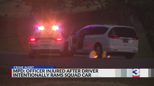 Officer injured after ‘intentional’ crash inside Overton Park