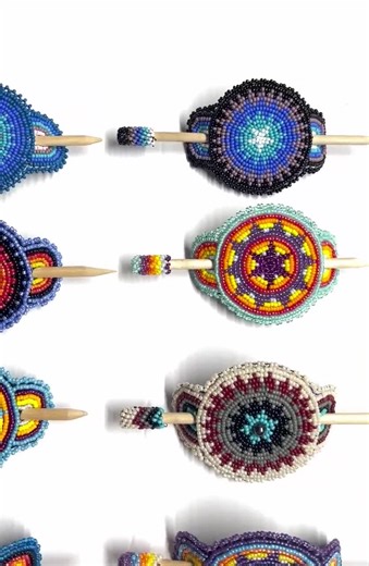 Navajo Beaded Hair Bun Pieces With Sticks - Etsy