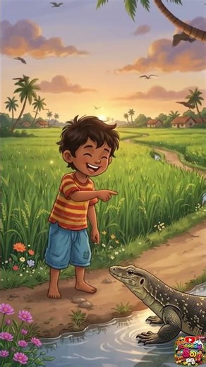 වෙල් යයේ කබරගොයා | Punchi Lamayin Asai Balanna 🦎|Wel Yaye Kabaragoya | Sinhala Kids Song|Lama Geetha
