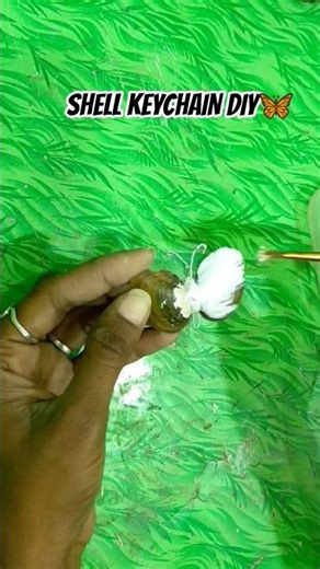 Cute Seashell Keychain Making 🐚 #Shorts #SeaShellCraft #ButterflyKeychain