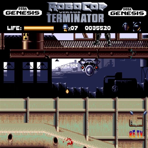Robocop Versus The Terminator RoboCop Versus The Terminator is a run and gun game released for the Super Nintendo Entertainment System, Master System, and Game Gear in 1993, with later ports to the Sega Genesis and Game Boy in 1994. #videogames #sega #arcade #classic #retrogaming | Retro-Entertainment TV