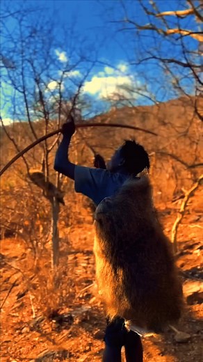 This is how tribal people practice their skills #losangeles #boys #unique #together #food #jungle #compassion #tribe #fyp #tree #hadzabetribe