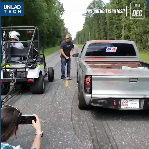 247K views · 554 shares | This golf cart with a turbo Hayabusa motorcycle engine racing and beating a nitrous Mustang fox body racecar and a turbo race truck  | UNILAD Tech | Facebook