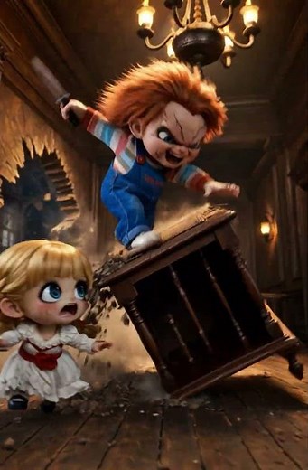 CHUCKY VS ANNABELLE Haunted House Chase 😱 #horror #animation #shorts