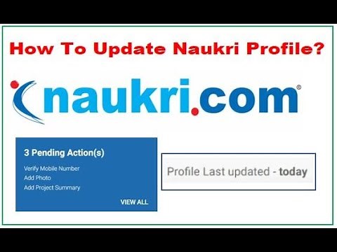 How can I update/edit my Profile? Naukri profile update with example