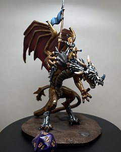 Hand Painted Dragon Miniature With Rider: TTRPG, D&D, Pathfinder - Etsy