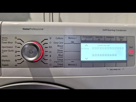How To Access Bosch Home Professional Dryer Service Menu