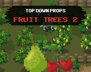 Fruit Trees 2 - Top Down Pixel Art Props by sanctumpixel